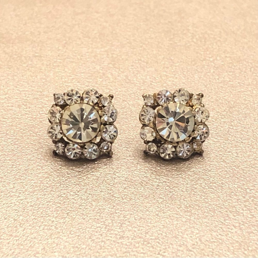 The Limited | Rhinestone Cluster Earrings | 3/4” Width - Picture 2 of 2